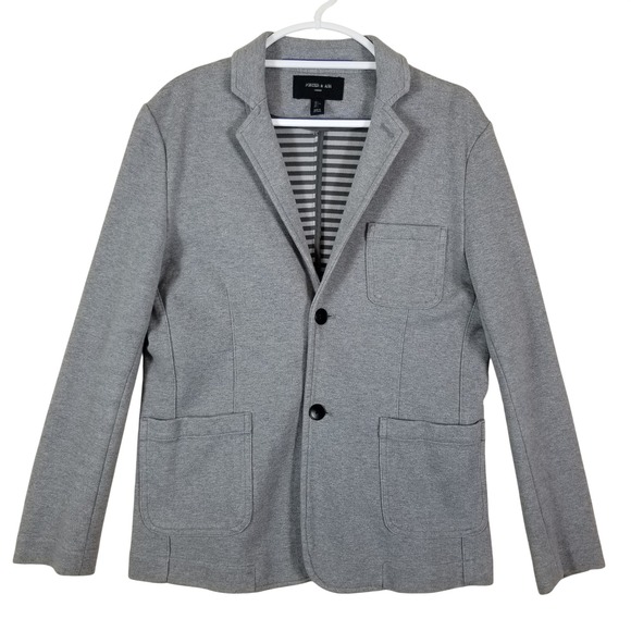Porter & Ash Other - Porter & Ash London Mens Gray Knit Blazer Jacket Large Cotton Blend Unstructured